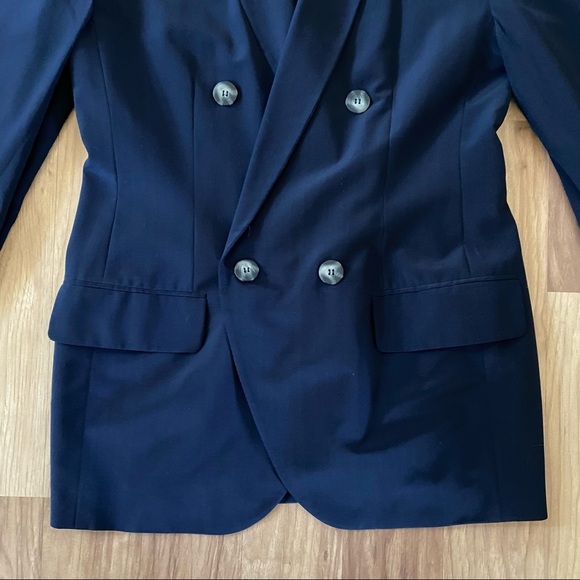 Vintage Hugo Buscato Milano Navy Silk Blazer Jacket 8 - Picture 3 of 9
